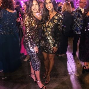 Sparkly one shoulder Dress the Population SMALL